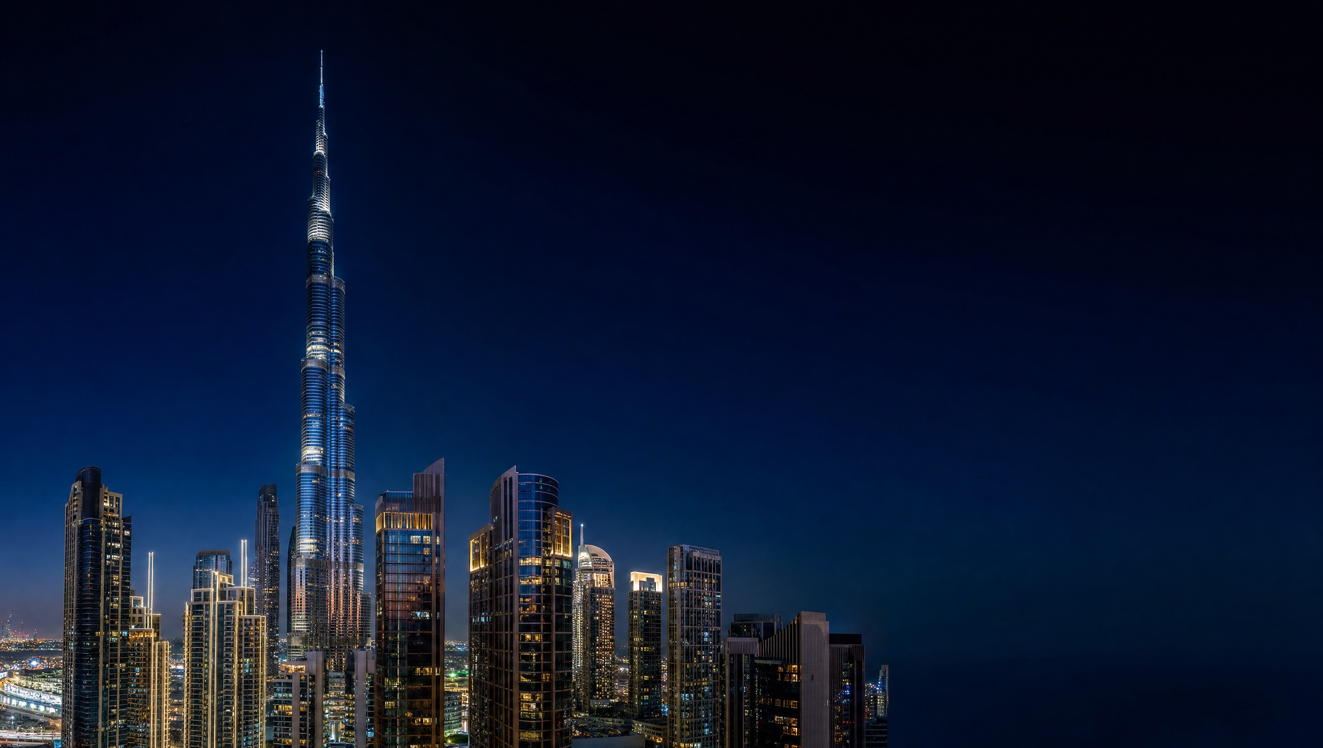 Downtown Dubai at blue hour